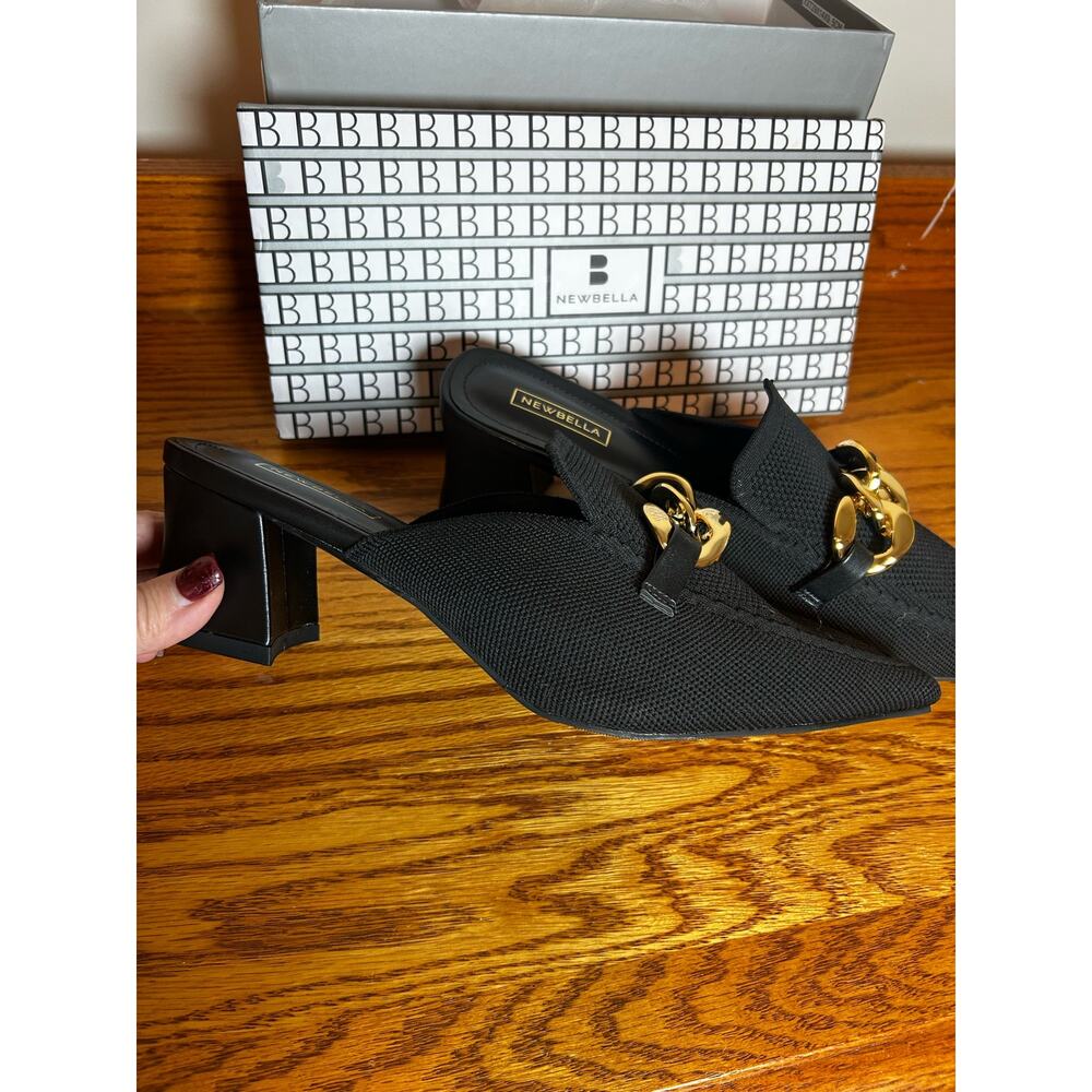 NewBella Size 10 New Black Sling Back Pump Mule heel Casual - Picture 8 of 8